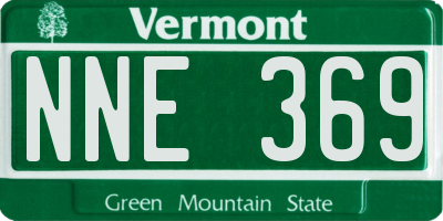 VT license plate NNE369