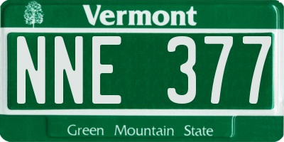 VT license plate NNE377