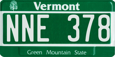 VT license plate NNE378