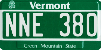 VT license plate NNE380