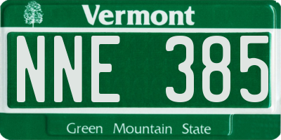 VT license plate NNE385