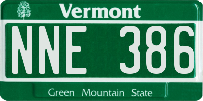VT license plate NNE386