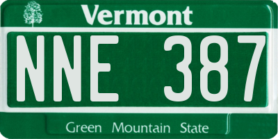 VT license plate NNE387