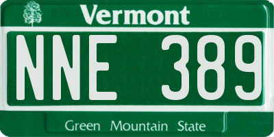 VT license plate NNE389