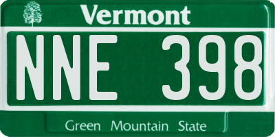 VT license plate NNE398