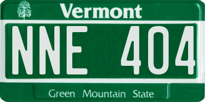 VT license plate NNE404