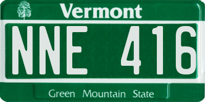 VT license plate NNE416