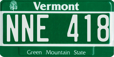VT license plate NNE418