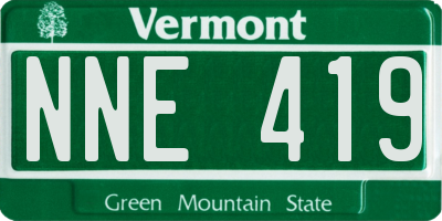 VT license plate NNE419