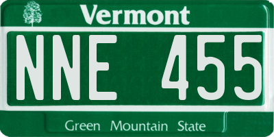 VT license plate NNE455