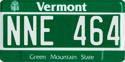 VT license plate NNE464