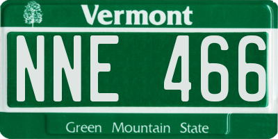 VT license plate NNE466