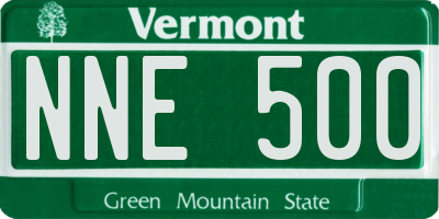VT license plate NNE500