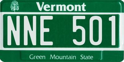 VT license plate NNE501