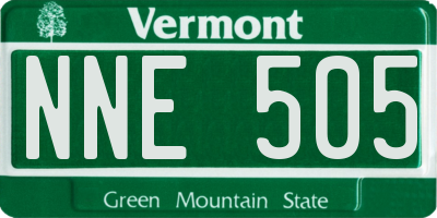 VT license plate NNE505