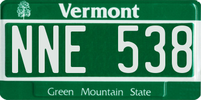 VT license plate NNE538