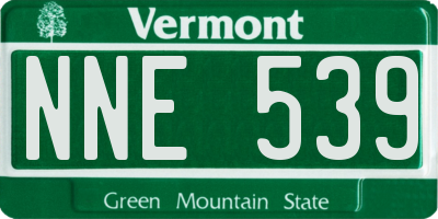 VT license plate NNE539
