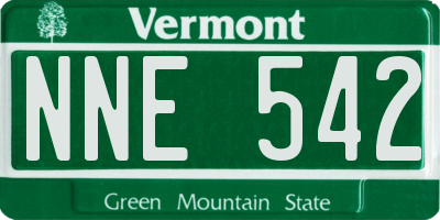 VT license plate NNE542