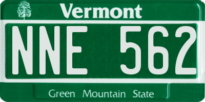 VT license plate NNE562