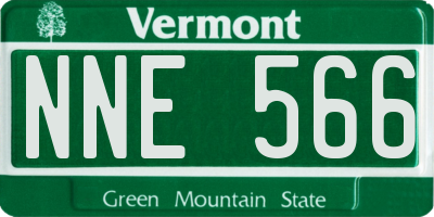 VT license plate NNE566