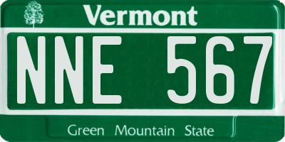 VT license plate NNE567