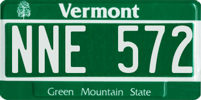 VT license plate NNE572