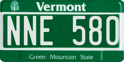 VT license plate NNE580