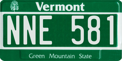 VT license plate NNE581