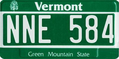 VT license plate NNE584
