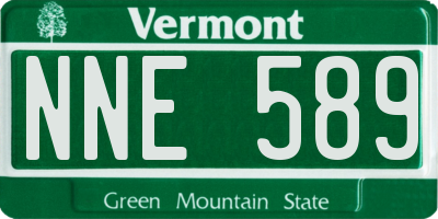 VT license plate NNE589