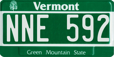 VT license plate NNE592