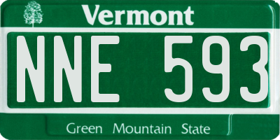 VT license plate NNE593