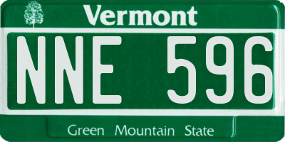 VT license plate NNE596