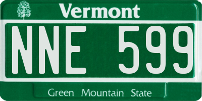 VT license plate NNE599