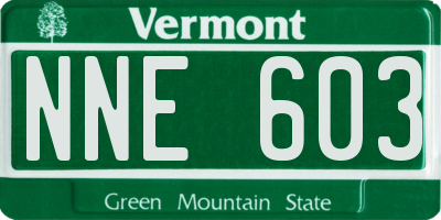 VT license plate NNE603