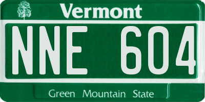 VT license plate NNE604