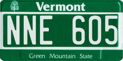 VT license plate NNE605