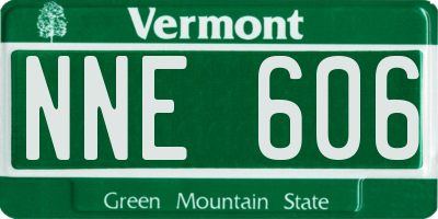 VT license plate NNE606