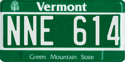 VT license plate NNE614