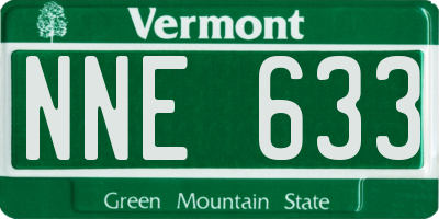 VT license plate NNE633