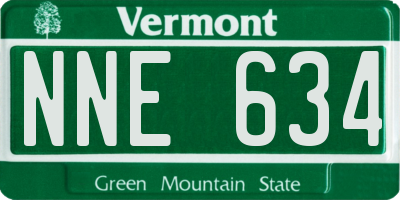 VT license plate NNE634