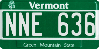 VT license plate NNE636