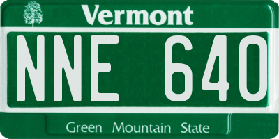 VT license plate NNE640