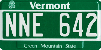 VT license plate NNE642