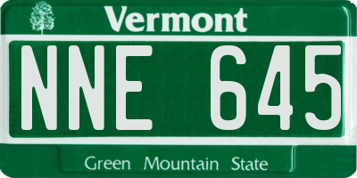 VT license plate NNE645