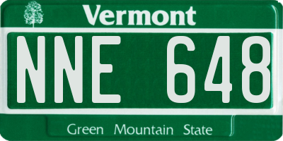 VT license plate NNE648