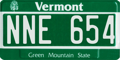 VT license plate NNE654