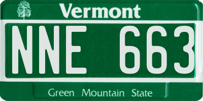 VT license plate NNE663
