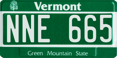VT license plate NNE665