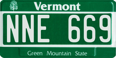 VT license plate NNE669